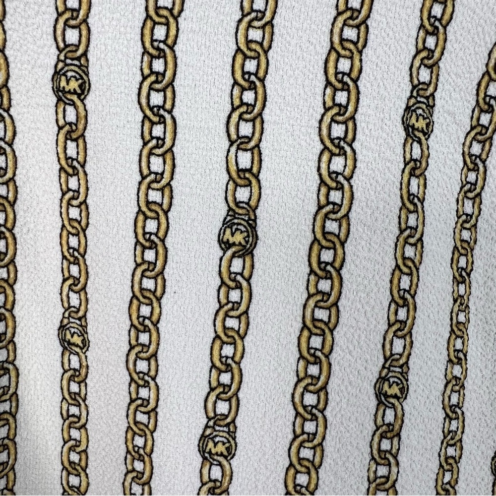Michael Kors blouse chain link chains lockets Beige and Brown Striped Blouse - Picture 5 of 8